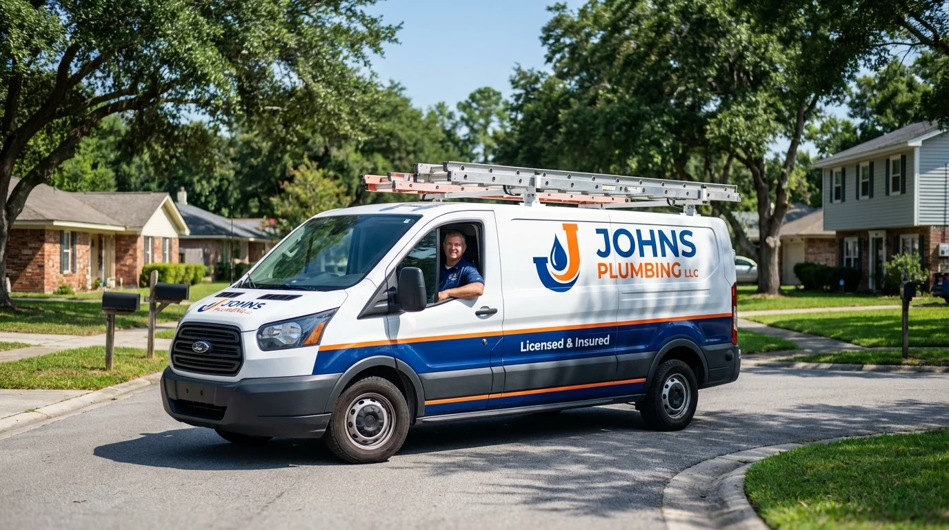 Johns Plumbing LLC service van in Elm Grove, WI