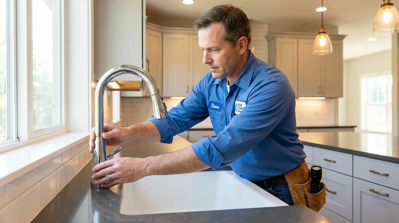 Kitchen faucet installation by Johns Plumbing LLC in Elm Grove